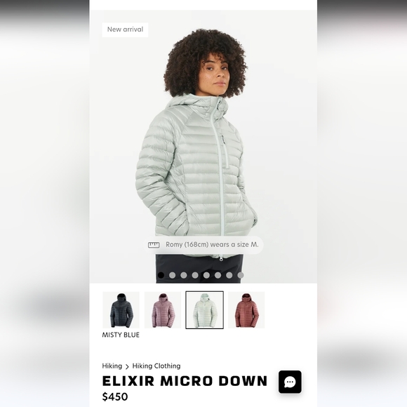 Salomon Elixir Micro Down Hooded Jacket - Misty Blue - Picture 6 of 7